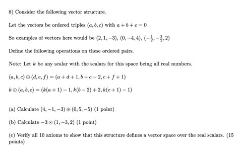 Solved Consider The Following Vector Structure Let The Chegg