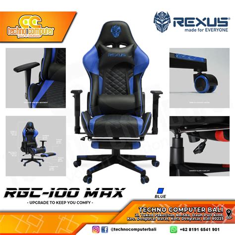 KURSI GAMING REXUS RGC 100 MAX GAMING CHAIR Footrest BLUE