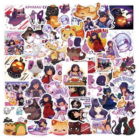 Buy 50pc Cute Kawaii Aphmau Plushies Cat Graffiti Deacls Stickers Pack