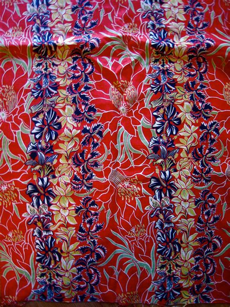 40s Vintage Hawaiian Fabric Tropical Border Print 1940s 1950s Etsy