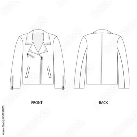 Illustration Of A Biker Jacket Biker Jacket Design Template Short