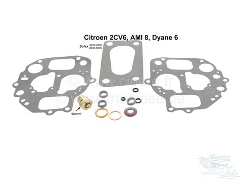 pochette de réparation de carburateur oval Citroën Ami 8 Dyane 6 26