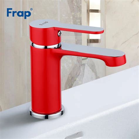 Frap Luxo Vermelho Chrome Torneira Da Bacia De Gua Fria E Quente