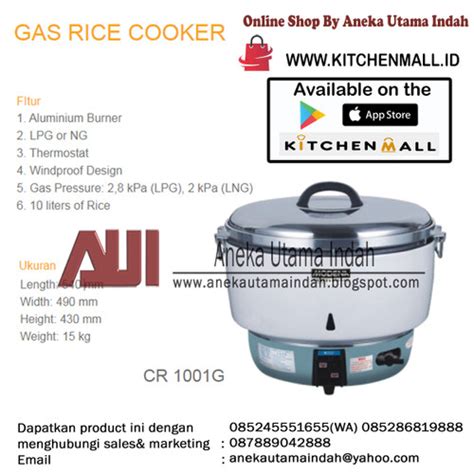 Jual Modena Cr 1001 G Gas Heavy Duty Rice Cooker 10 Liter Jakarta Timur Aneka Utama Indah