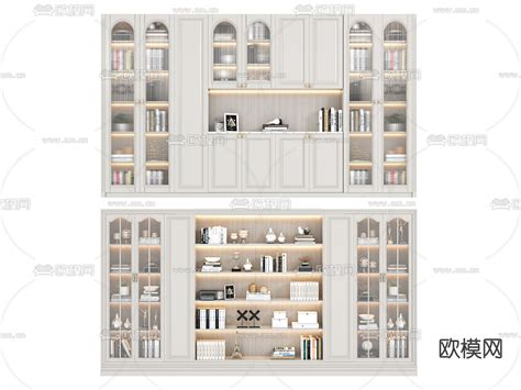 美式书柜 书架3d模型下载id142414443dmax免费模型 欧模网