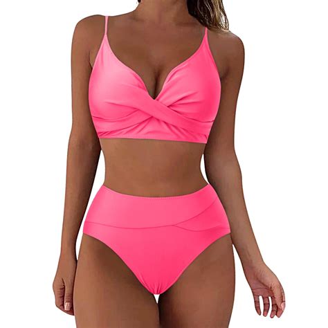 Sopiago Swimsuits Women S Ribbed Underwire Bikini High Cut V Notch