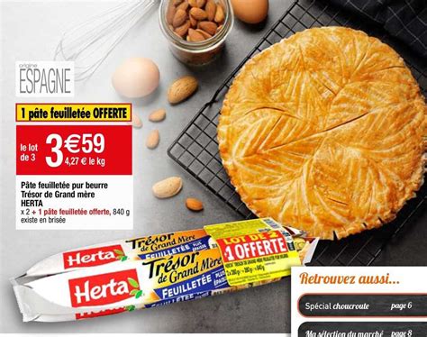 Promo Pâte Feuilletée Pur Beurre Trésor De Grand Mère Herta chez Migros