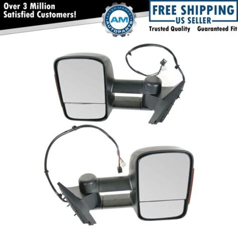 Side View Mirrors Power Heated Memory Signal Towing Pair Set For Chevy