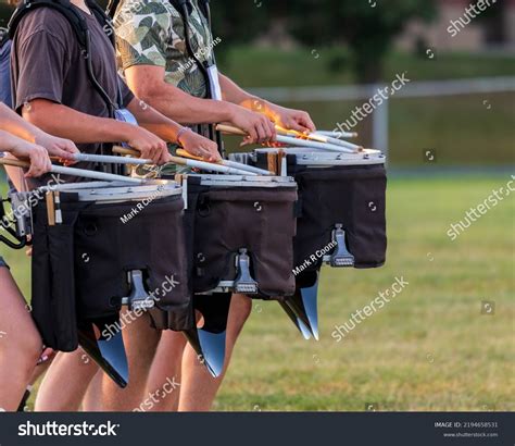 Section Marching Band Drum Line Rehearsing Stock Photo 2194658531 ...