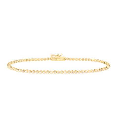 One OClock Brilliant Cut White Diamond Tennis Bracelet In 14K Gold