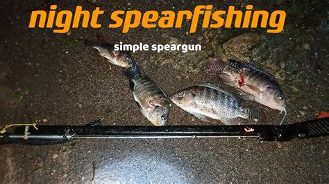 Night Spearfishing Shooting Tilapia At Night YouTube