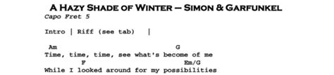 Simon And Garfunkel A Hazy Shade Of Winter Guitar Lesson Jgb