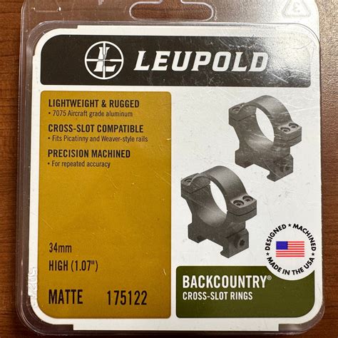 Leupold Backcountry Cross Slot Scope Rings Mm High Matte New