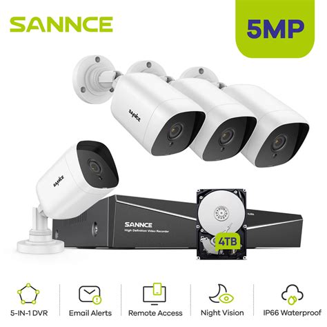 SANNCE 8CH 5MP N HD DVR Home Security Camera System 8pcs 5MP AI Detec O