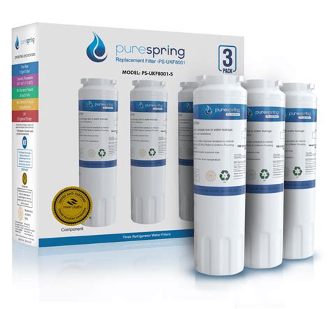 PureSpring UKF8001 NSF Certified Refrigerator Water Filter Compatible ...