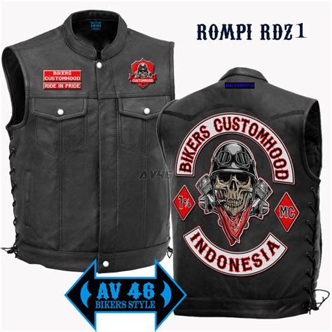 Jual Av46 Rompi Patch Plus Logo Bikers Customhood Indonesia Bordir Komputer Shopee Indonesia