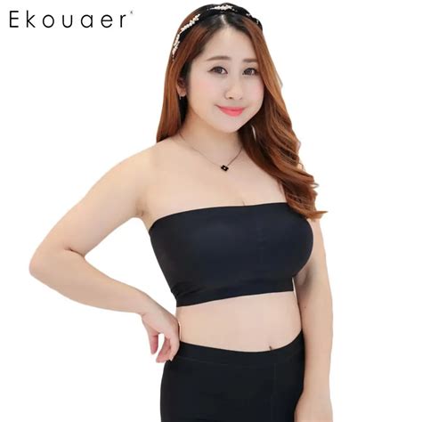 Womens Wireless Padded Bandeau Bra Crop Tube Tops Strapless Bralette