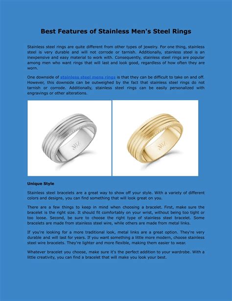 Ppt Best Features Of Stainless Mens Steel Rings Powerpoint