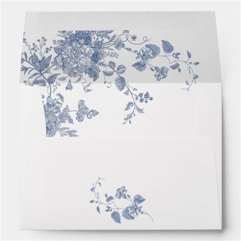 Elegant Blue French Garden Flowers Envelope Zazzle French Garden