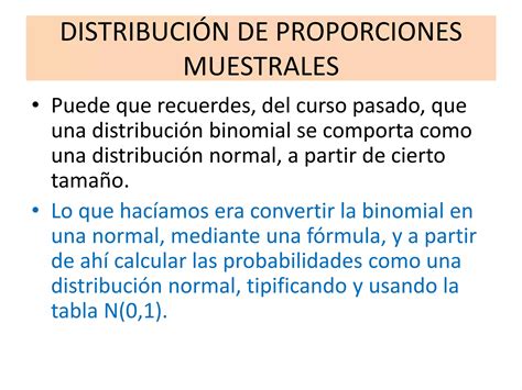 Distribución Proporciones Muestrales Ppt