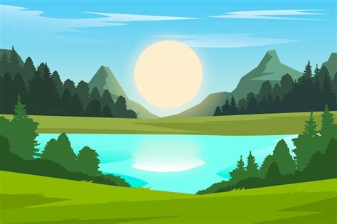 Desenhos De Paisagens Naturais Png Natureza Clipart Vetor Dos The