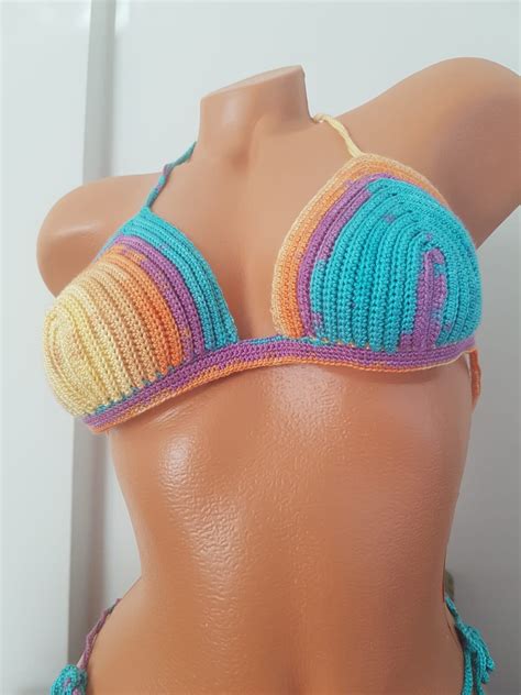 Bikini High Hip Crochet Bikini Set Brazilian Crochet Swimwear Crochet