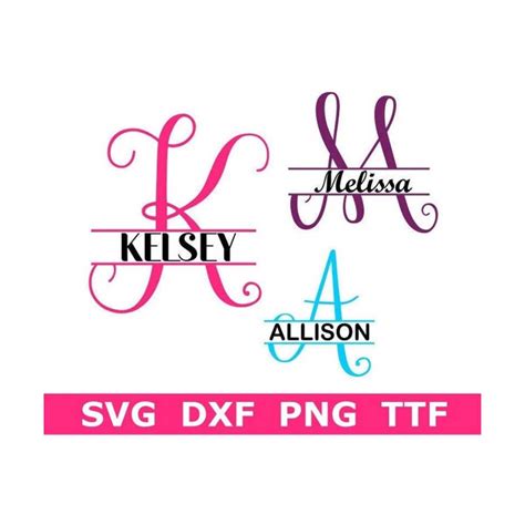 Split Monogram SVG TTF Alphabet, Split Monogram Font, Digit - Inspire ...