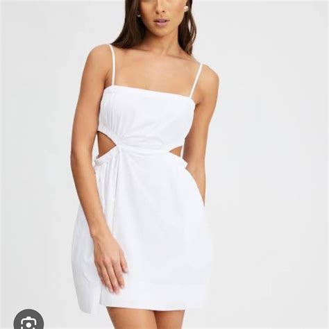 White Nude Lucy Mini Dress Worn Once Perfect Depop
