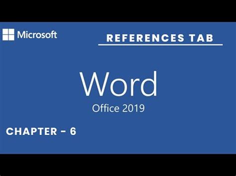 Reference Tab Full Tutorial I Reference Tab In Ms Word 2019 YouTube