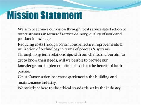 Construction Company Mission Statement Allocate Management | www.informationsecuritysummit.org