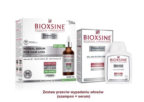 Bioxsine zestaw na wypadanie włosów serum białe 3x50ml szampon do