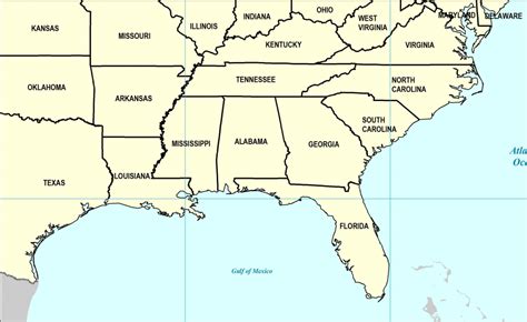 Us Map Southeast Printable Map Of Se Usa 1 Fresh Us Map Southeast ...