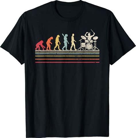 Evolution Of Drumming Retro Funny Drummer Tee For Vintage Music Lovers