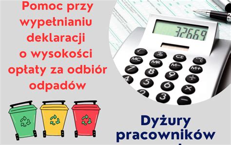 Deklaracje na odpady dyżury pracowników Gmina Ustka