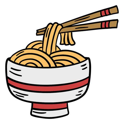 A Bowl Of Noodles With Chopsticks In It