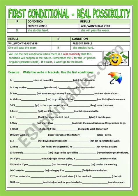 First Conditional Esl Worksheet By Traute Esl Worksheets Grammar