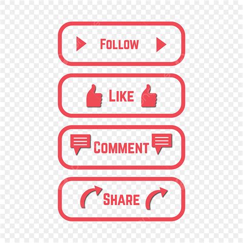 Like Comment Share Vector Hd PNG Images Transparent Instagram Like