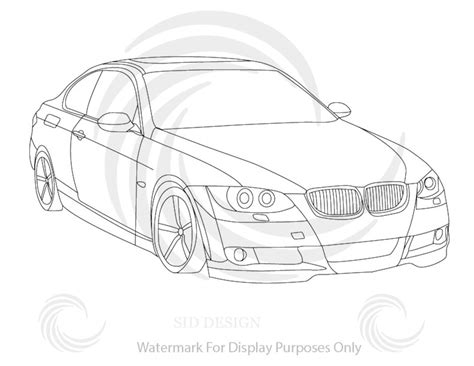 Authentic Sketch of BMW 335i Coupe | Etsy