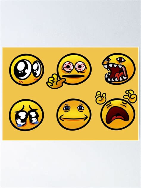 Cursed Emojis Redrawn Poster For Sale By Murphyotter Redbubble