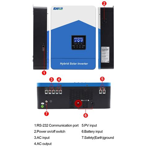 Invertor Easun Solar Hibrid Offgrid 48v 7kw Sinus Pur Cu Regulator Mppt 110a Si Modul Wifi