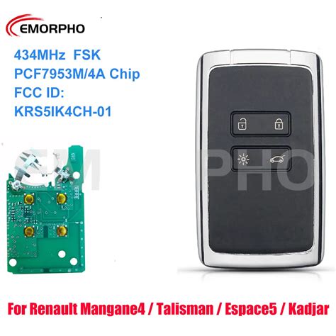 EMORPHO KR5IK4CH 01 Keyless Smart Key 434Mhz PCF7953M 4A Chip For 2016