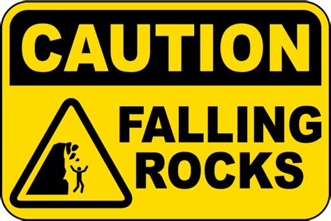 Caution Falling Rocks Sign - Order Now w/ Fast Shipping