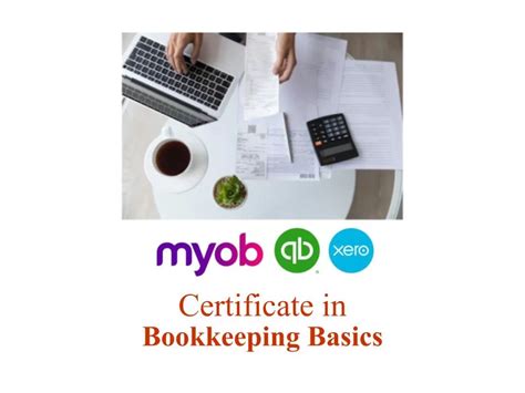 Quickbooks Xero And Myob Certificate In Bookkeeping Basics Training