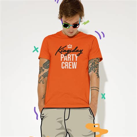 Oranje Koningsdag T Shirt Kingsday Party Crew Dames Heren