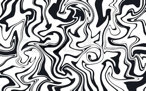 Marble Texture Dynamic Liquid Pattern In Black And White Wavy Lines