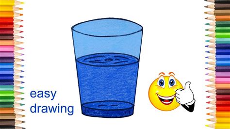 How To Draw A Glass Of Water Glass Drawing For Beginnings Youtube