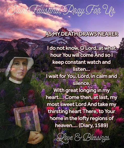 Saint Faustina S Diary Entry St Faustina Diary Divine Mercy Prayer