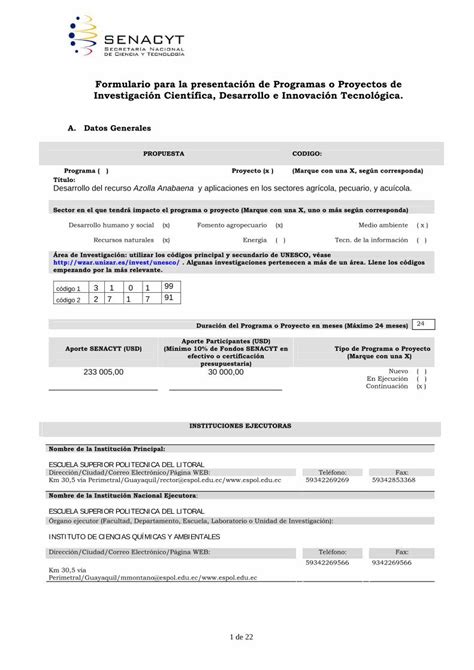 PDF Formato Para La Presentacin De Perfiles De Proyectos 2018 4 4