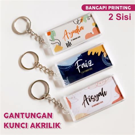 GANTUNGAN KUNCI AKRILIK CUSTOM NAMA MINIMAL ORDER 3PCS Lazada Indonesia