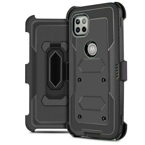 For Moto One 5g Ace Motorola G 5g Heavy Duty Holster Phone Case Dual Layer Full Body Rugged